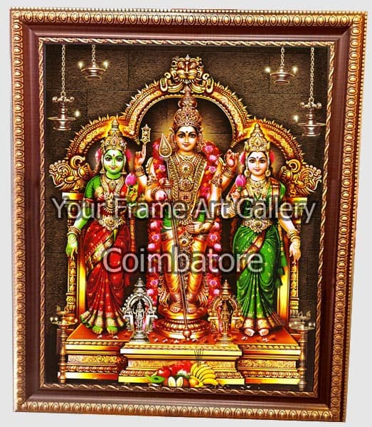 valli-deivanai-murugan-god-photo-frame Murugar with Valli Deivanai Photo Frame for Puja Room - Lord Murugan Wedding Form