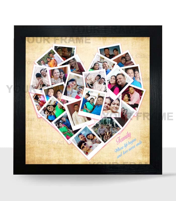 heart shape collages Heart-Shaped Family Photo Collage - Image 1