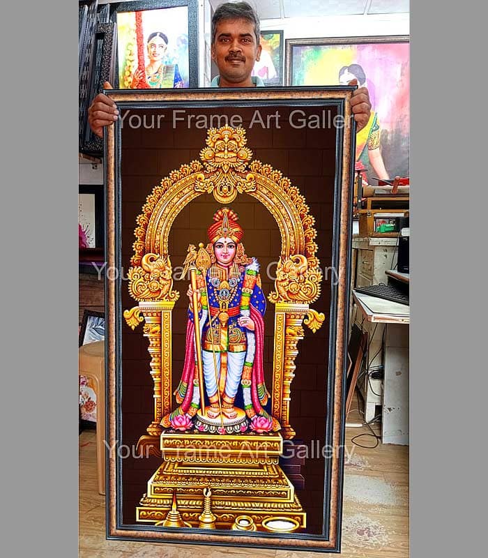 raja-alangaram-murugar-photo-frame 4x2 Ft Raja Alangaram Murugar Frame - Royal Palani Murugan Art - Image 1