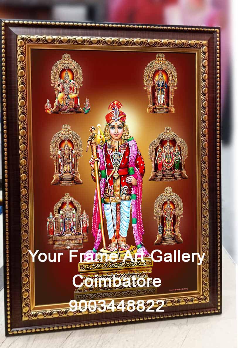 6-padai-murugan-photo-frame Arupadai Veedu Murugar Photo Frame | 6 Padai Murugan - Image 1